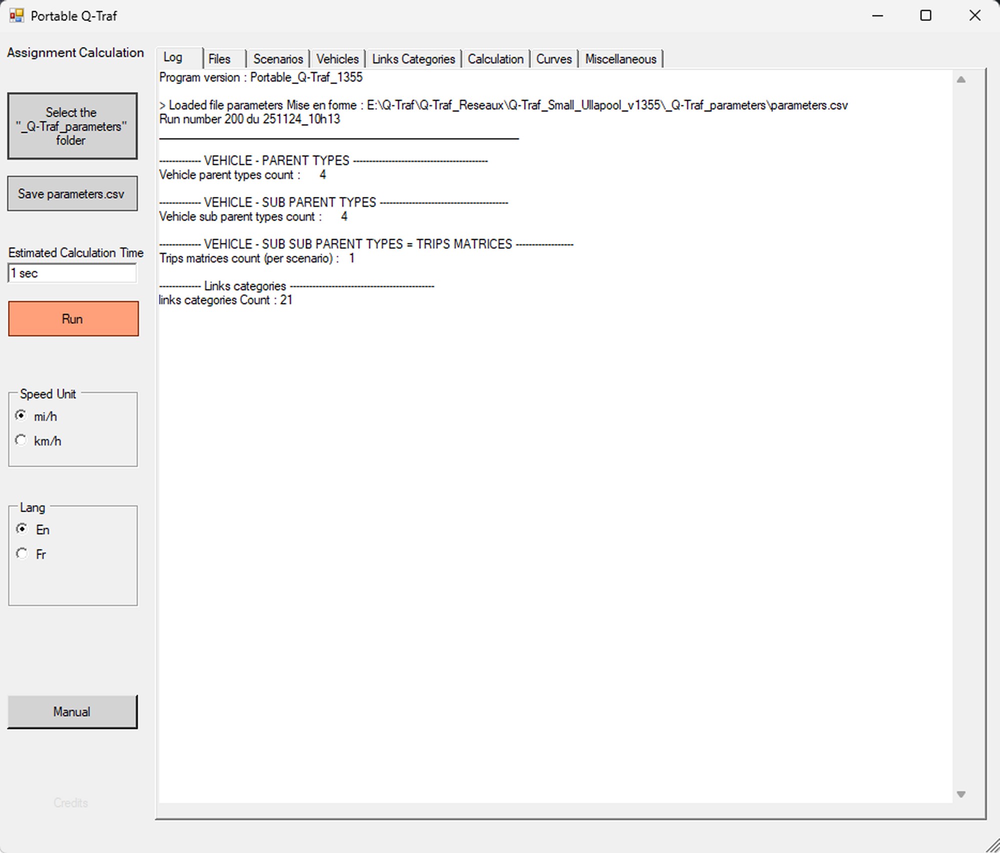 Q-Traf tab 1 - Log Q-Traf tab 1 - Log