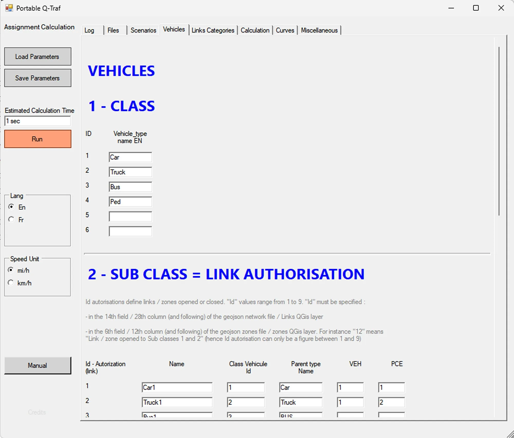 Q-Traf tab 4 - Vehicles