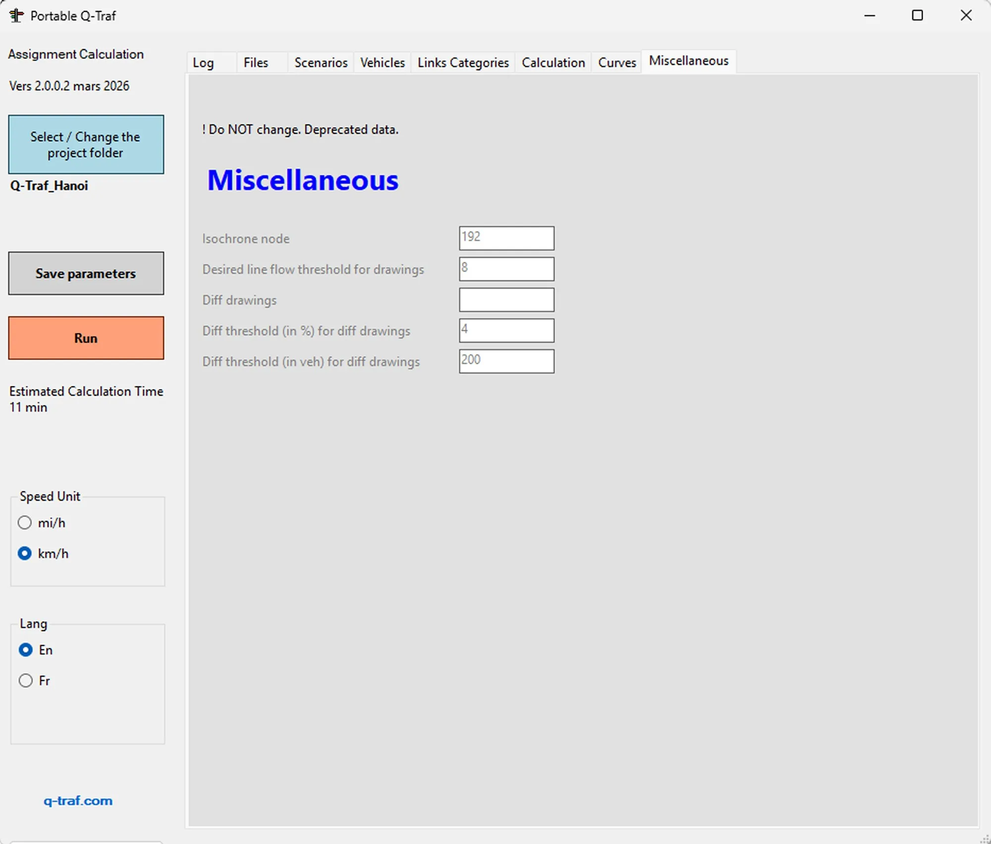 Q-Traf tab 8 - Miscellaneous