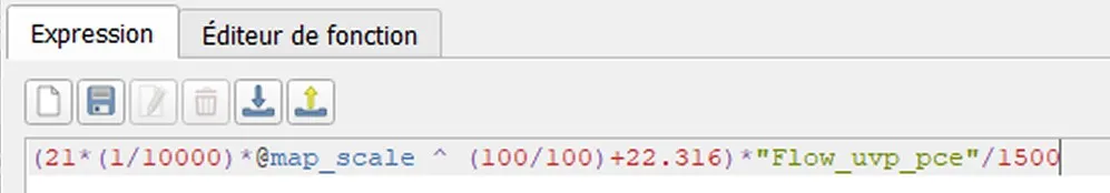 QGis traffic flow layer - Graphic properties - Width